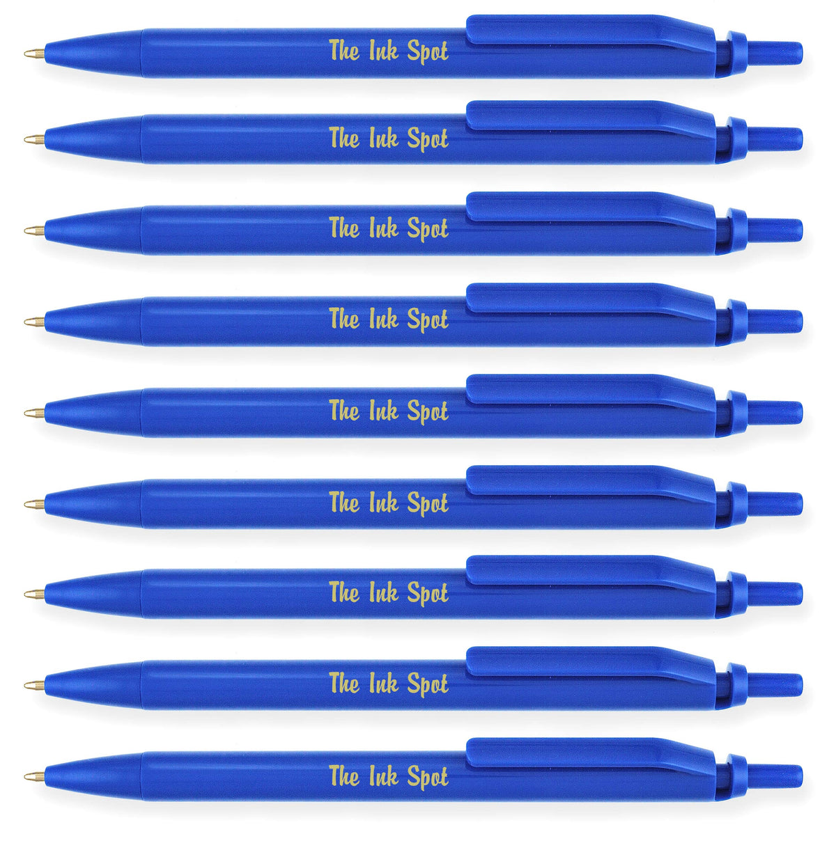 100 Excel Classic Click Personalized Custom Printed Pens – Solid Blue