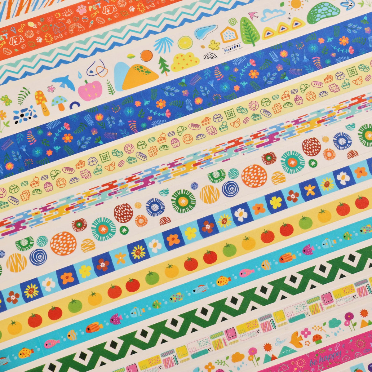 emmoolife 40 Rolls Washi Tape Set, Vibrant Color Palette-Themed Cute Decorative Tapes for