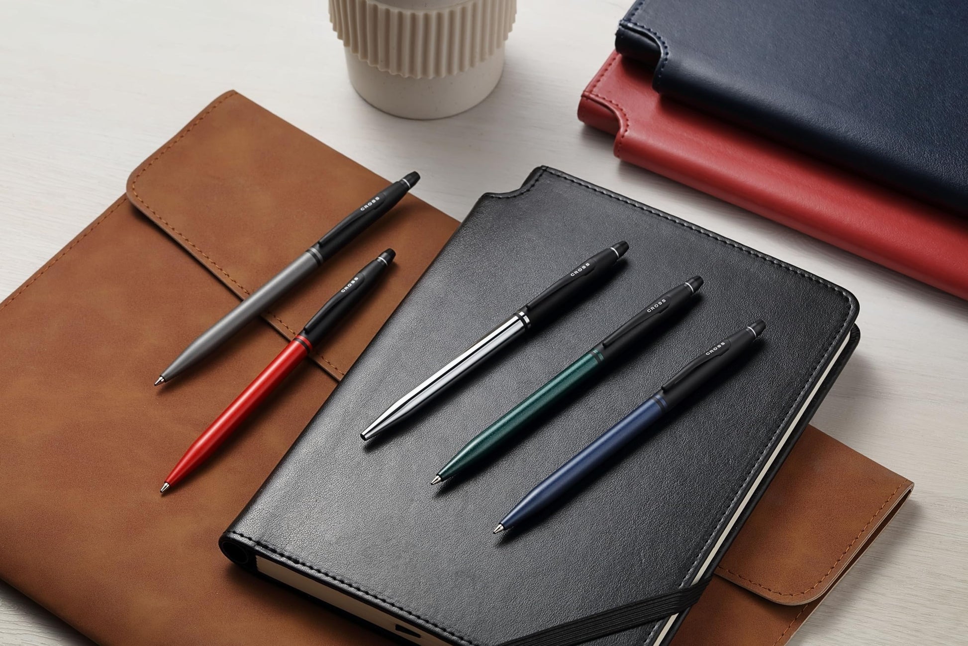 Cross Click Tuxedo Satin Metallic Red Ballpoint Pen, Black Ink
