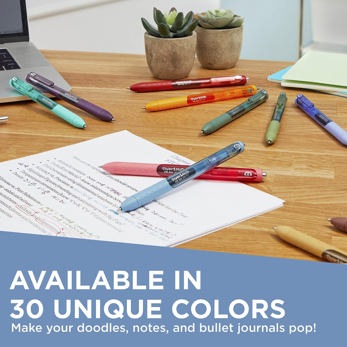 Paper Mate InkJoy Gel Pens, Medium Point, Pure Blue, 12 Count