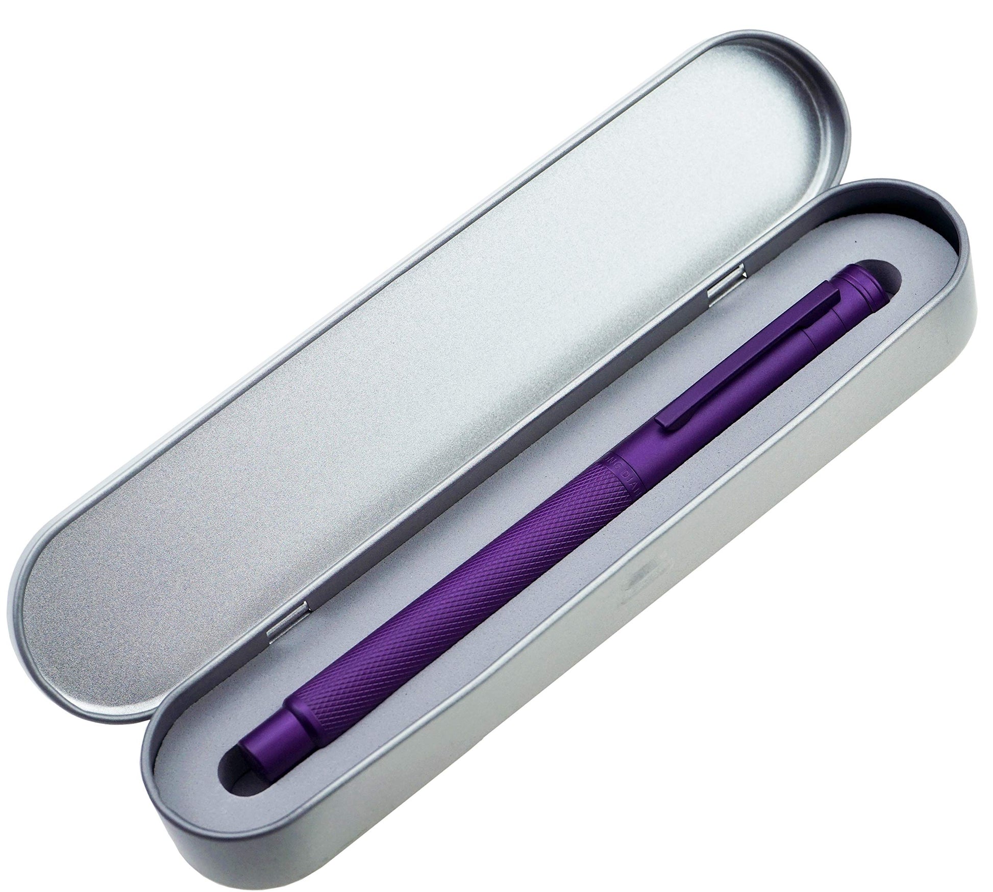 Asvine Purple Forest Fountain Pen Extra Fine Nib Classic Design with Converter and Metal Pen Case