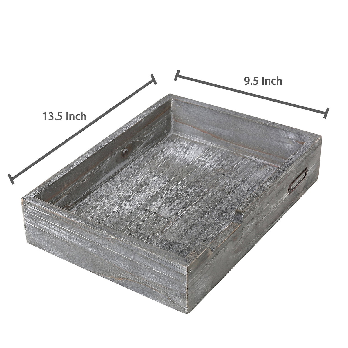 MyGift Ash Gray Wood Paper Tray Organizer, Stackable File Trays Set of 2