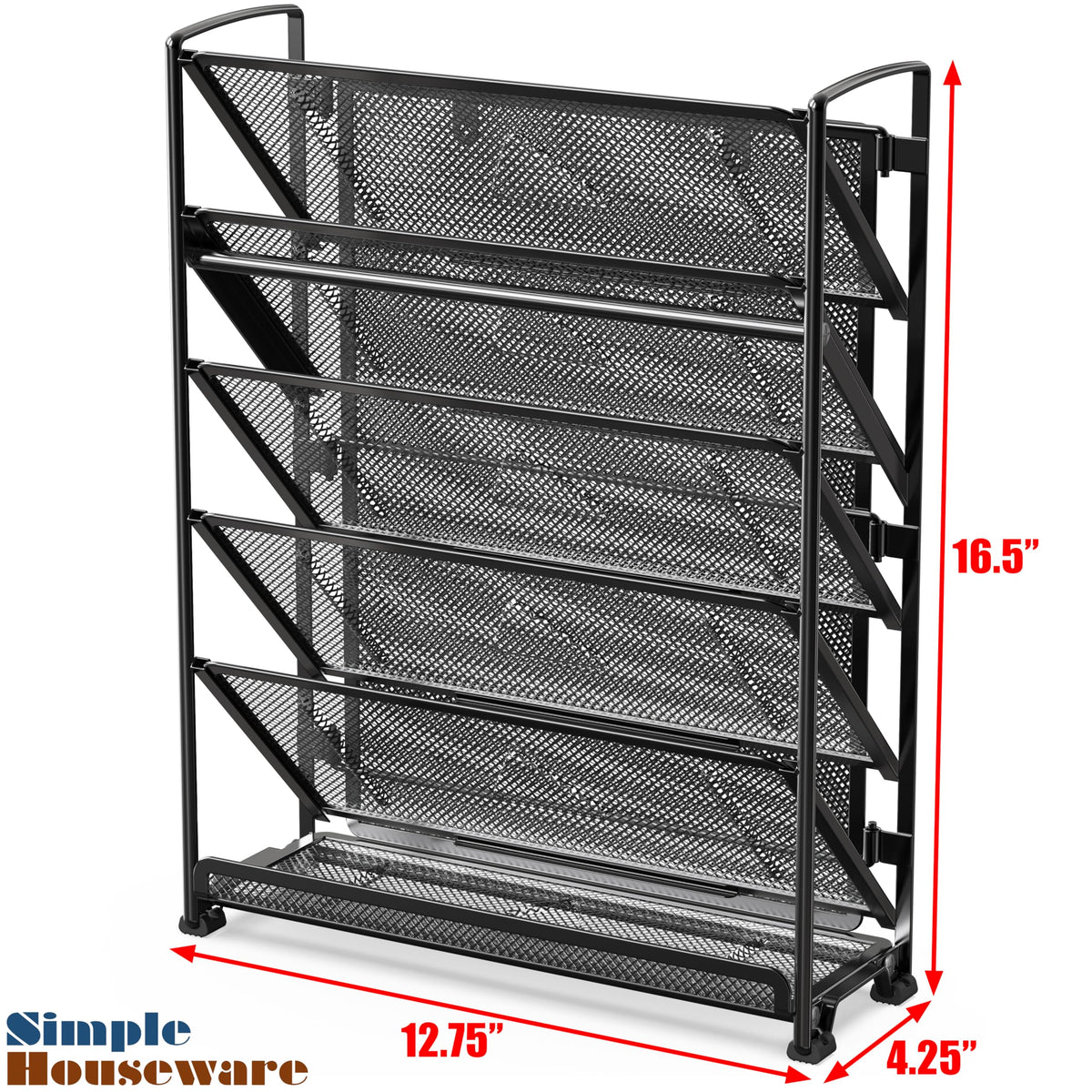 Simple Houseware 6-Tier Wall Mount Document Letter Tray Organizer, Black