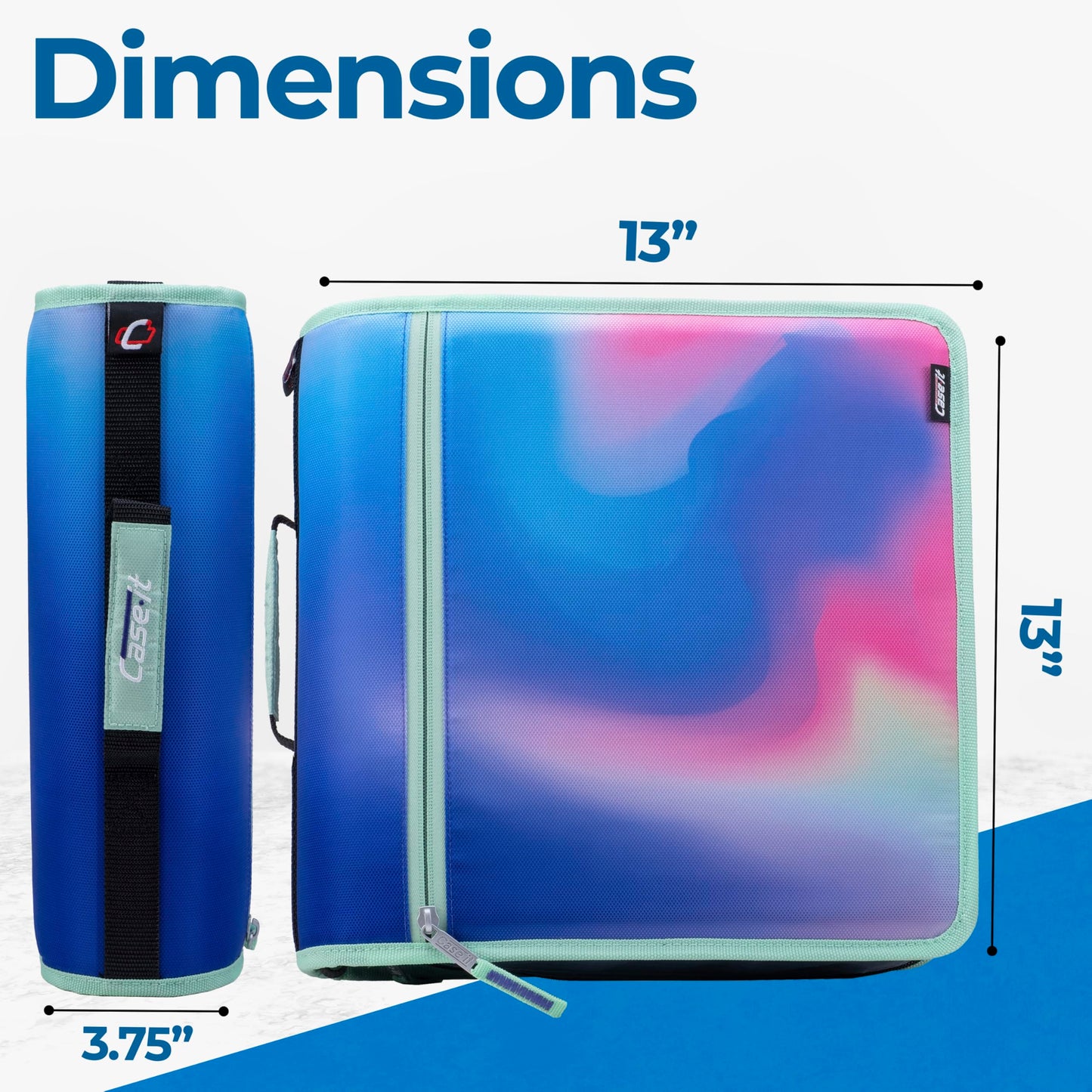 Case-it Zipper Binder | 3-Inch O-Rings | 600-Sheet | D-146 Northern Lights