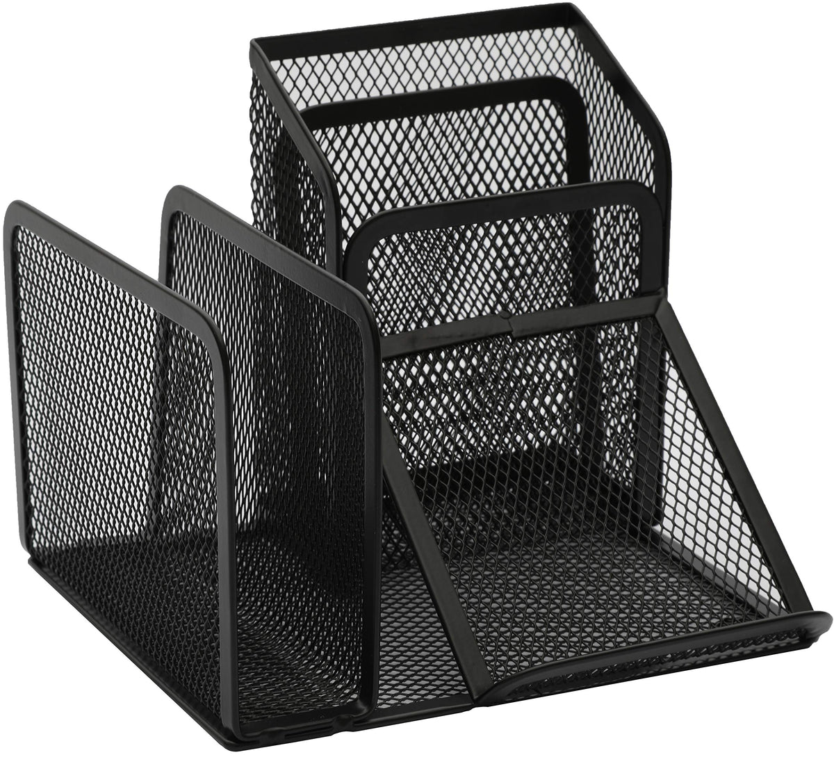 Wedo Butler Office 65501 Pen Holder 4 Compartments and Slant Tray Wire Metal Black