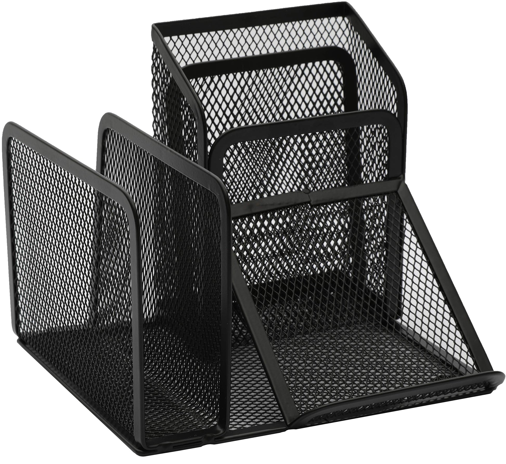 Wedo Butler Office 65501 Pen Holder 4 Compartments and Slant Tray Wire Metal Black