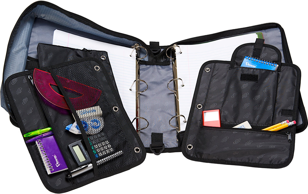 Case-it Dual Zipper Binder | Two 1.5" D-Rings | 600-Sheet | Dual-101 Black