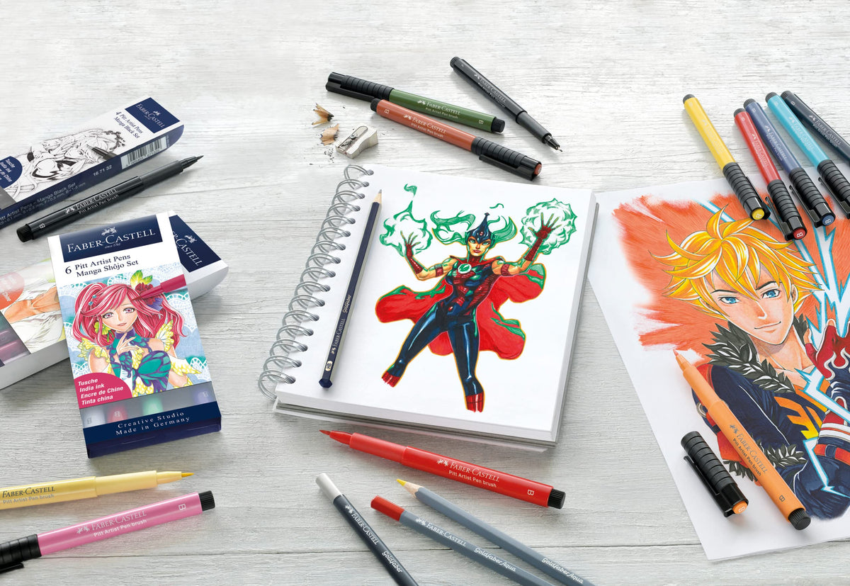 Faber-Castell Comic Illustration Set - The Famazings Superhero Comic Book Drawing Kit - Draw with