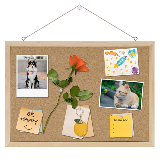 DAHAPYBOO Cork Board for Office with Pin Oak Wood Boards,17"X 12"