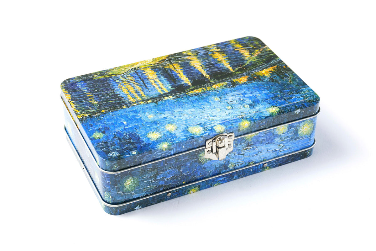 DAHO Metal Storage Box with Hinge for Office, School, Home, Makeup, Arts & Crafts and Accessories