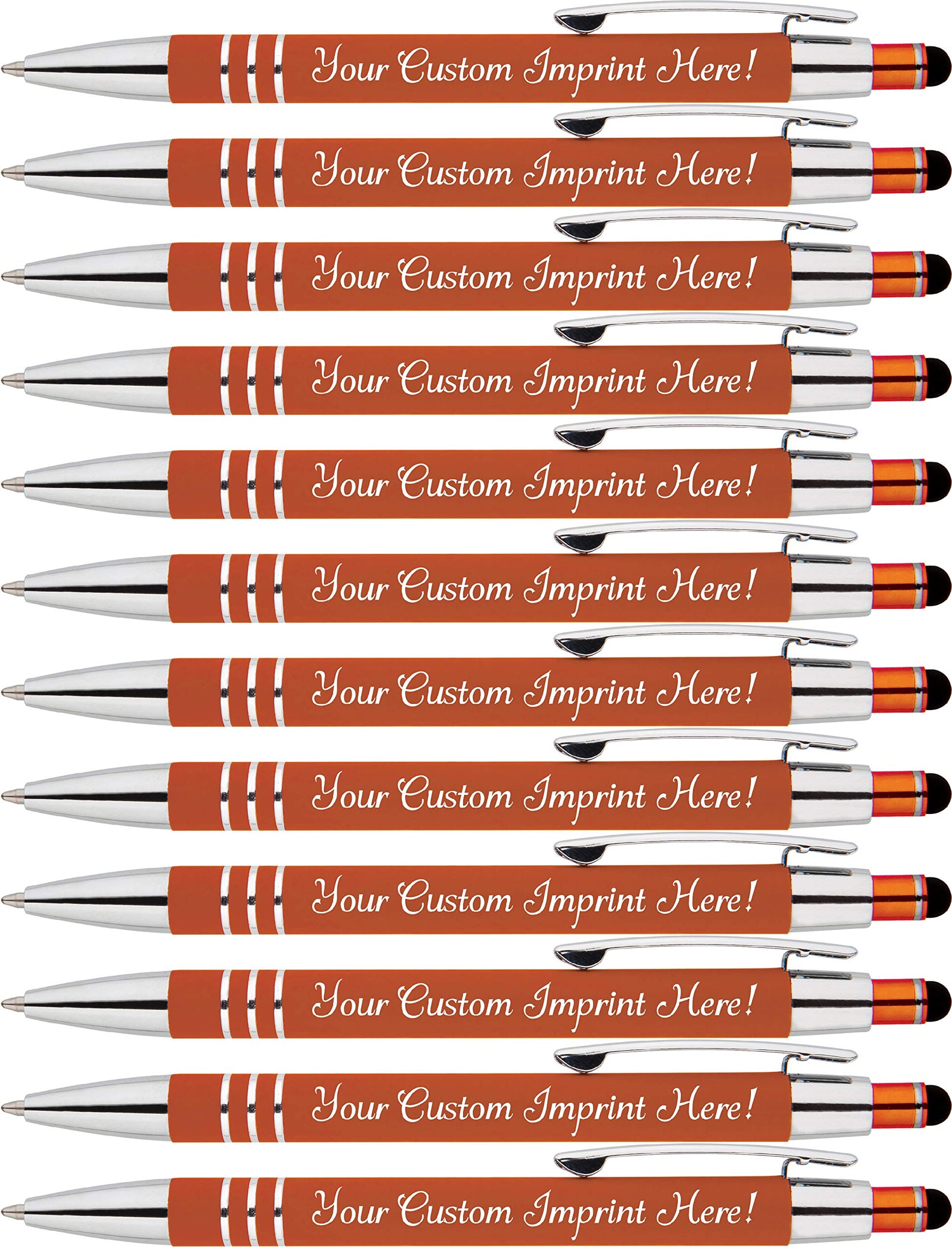 Express Pencils Personalized Pens - Hottie Rubberized Soft Touch Ballpoint Pen with Stylus tip is a