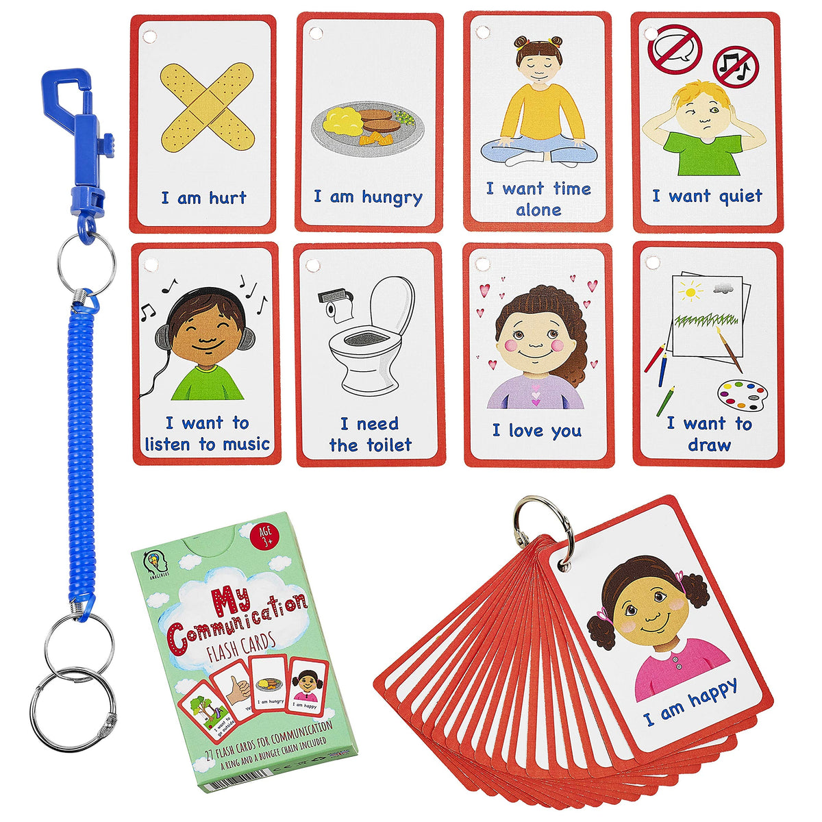 Amonev Special Needs My Communication Cards for Special Ed, Speech Delay Non Verbal Children and