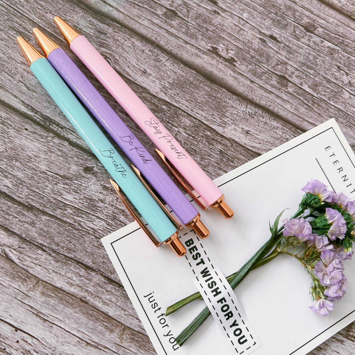 Jxueych Fancy Metal Pen Set with Inspirational Motivational Quotes Nice and Cute Boss Lady Gifts