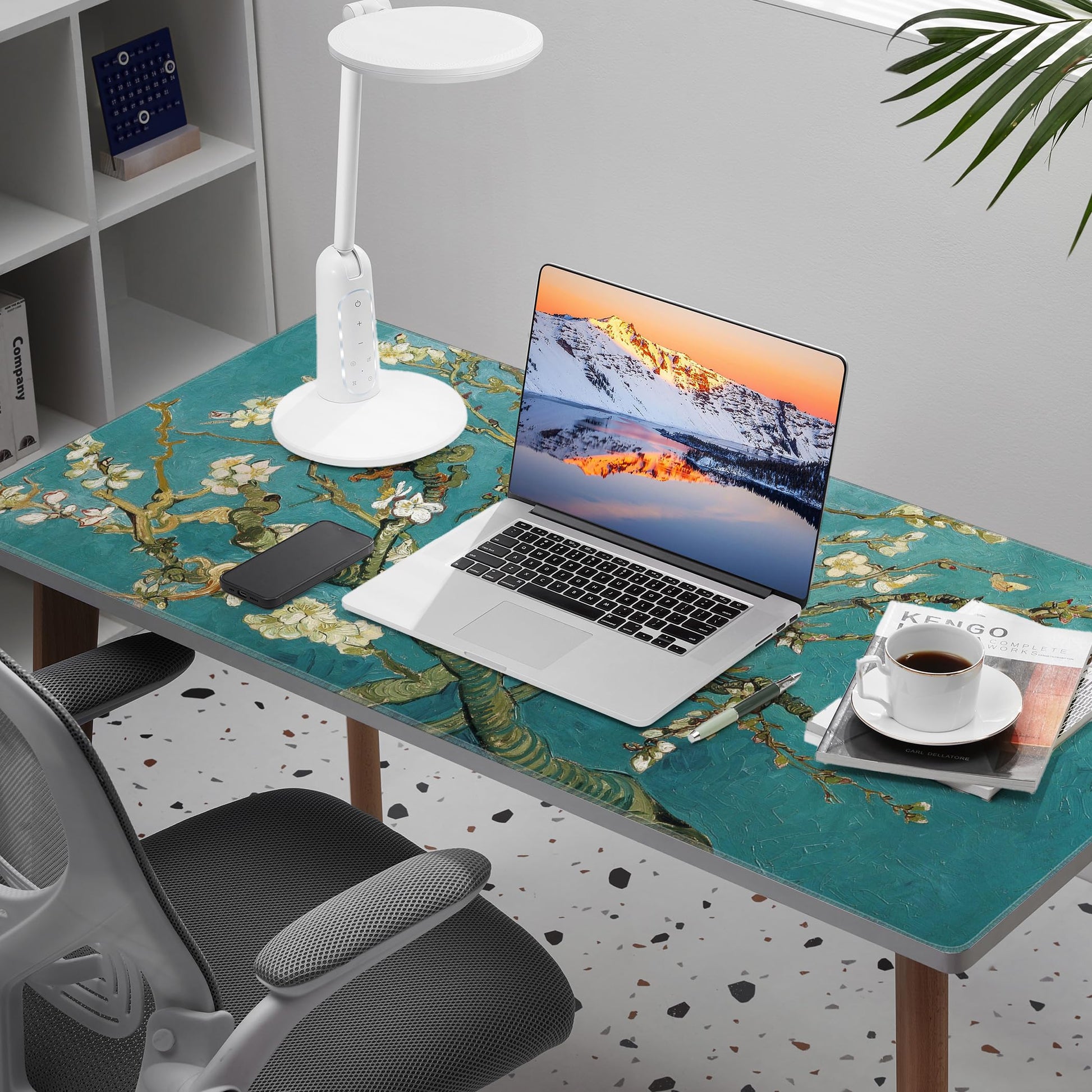 LL-COEUR XXL Landscape Gaming Mouse Pad Computer Keyboard Mat Office Desk Pad (Apricot, 47.2" x