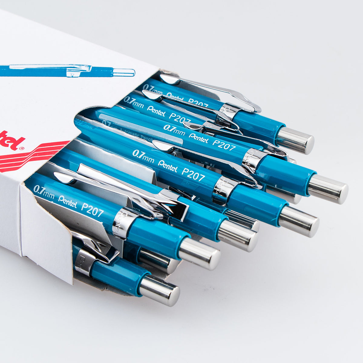 Pentel Sharp Mechanical Pencil, (0.7mm), Blue Barrel, Box of 12 (P207C)