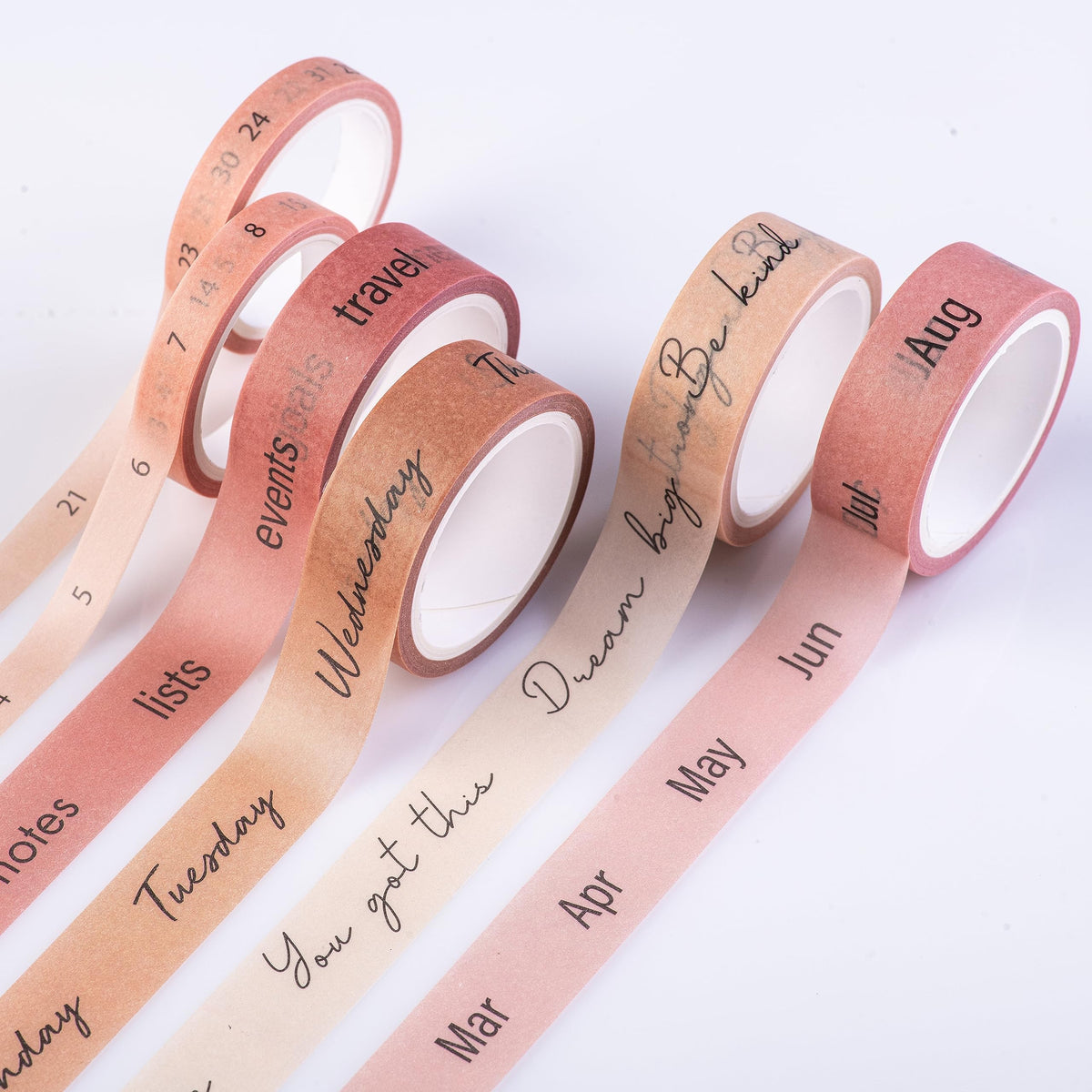 DIVERSEBEE Pastel Washi Tape Set, 5 Rolls Decorative Scrapbook Tape, Cute Craft Tape, Scrapbooking