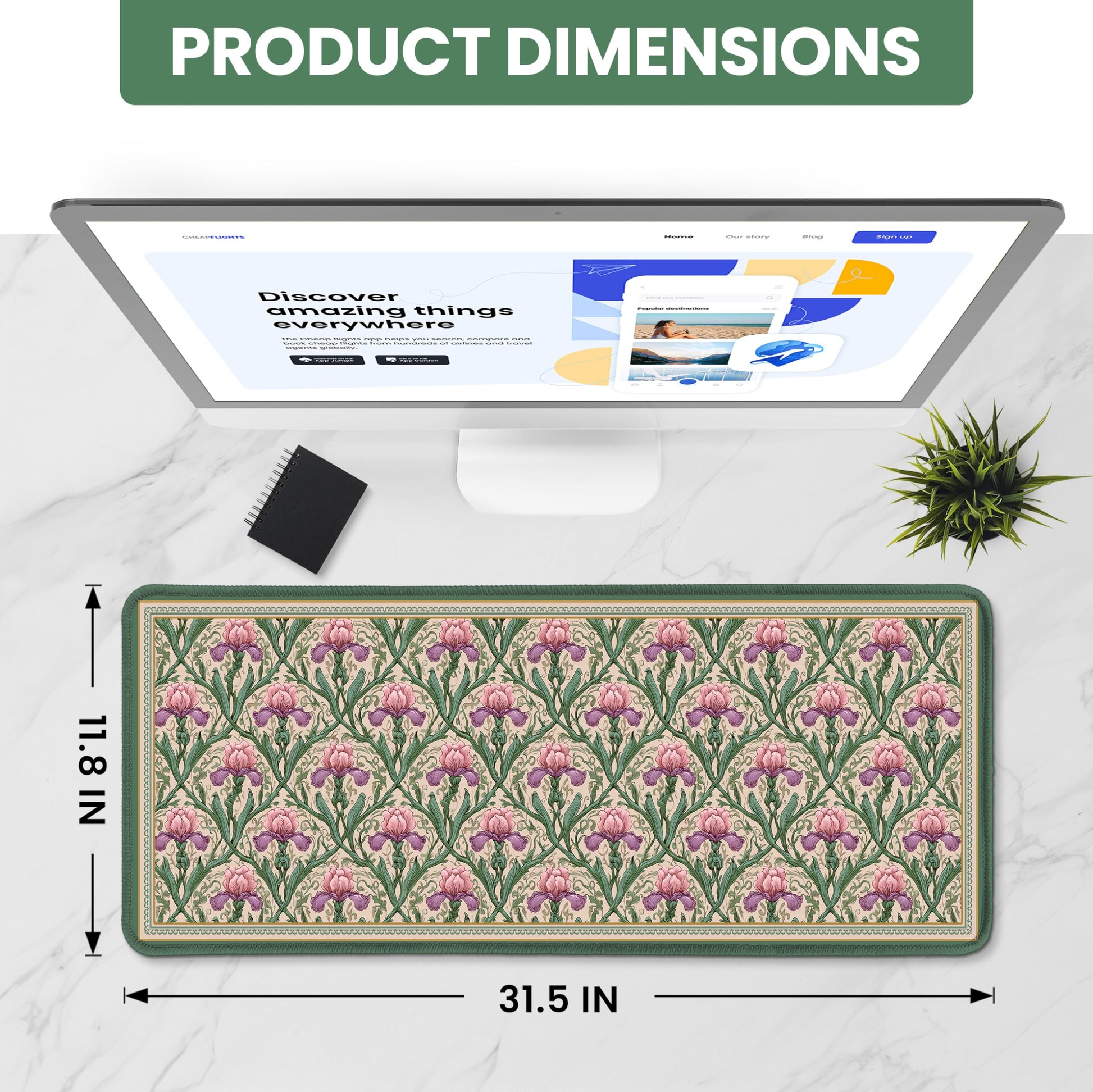 ZapDesk Large Desk Mat, Extended Mouse Pad for Desktop, 31.5" x 11.8"