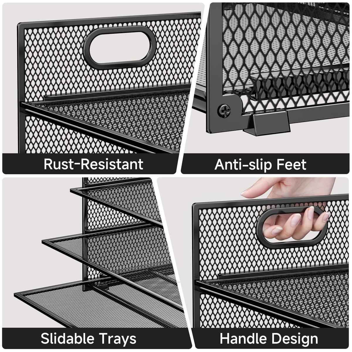 Kinkota 6-Tier Paper Organizer for Desk with Handle