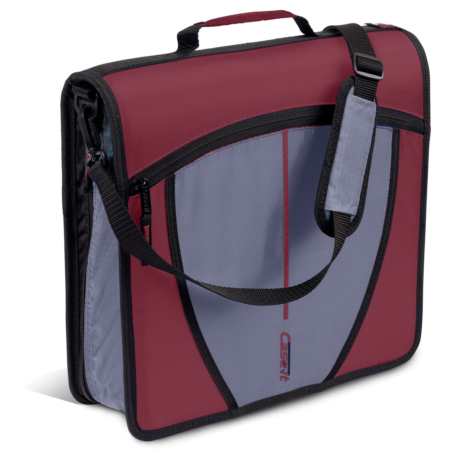 Case-it School Zipper Binder | 3" O-Rings | 600-Sheet | D-146 Red Burgundy