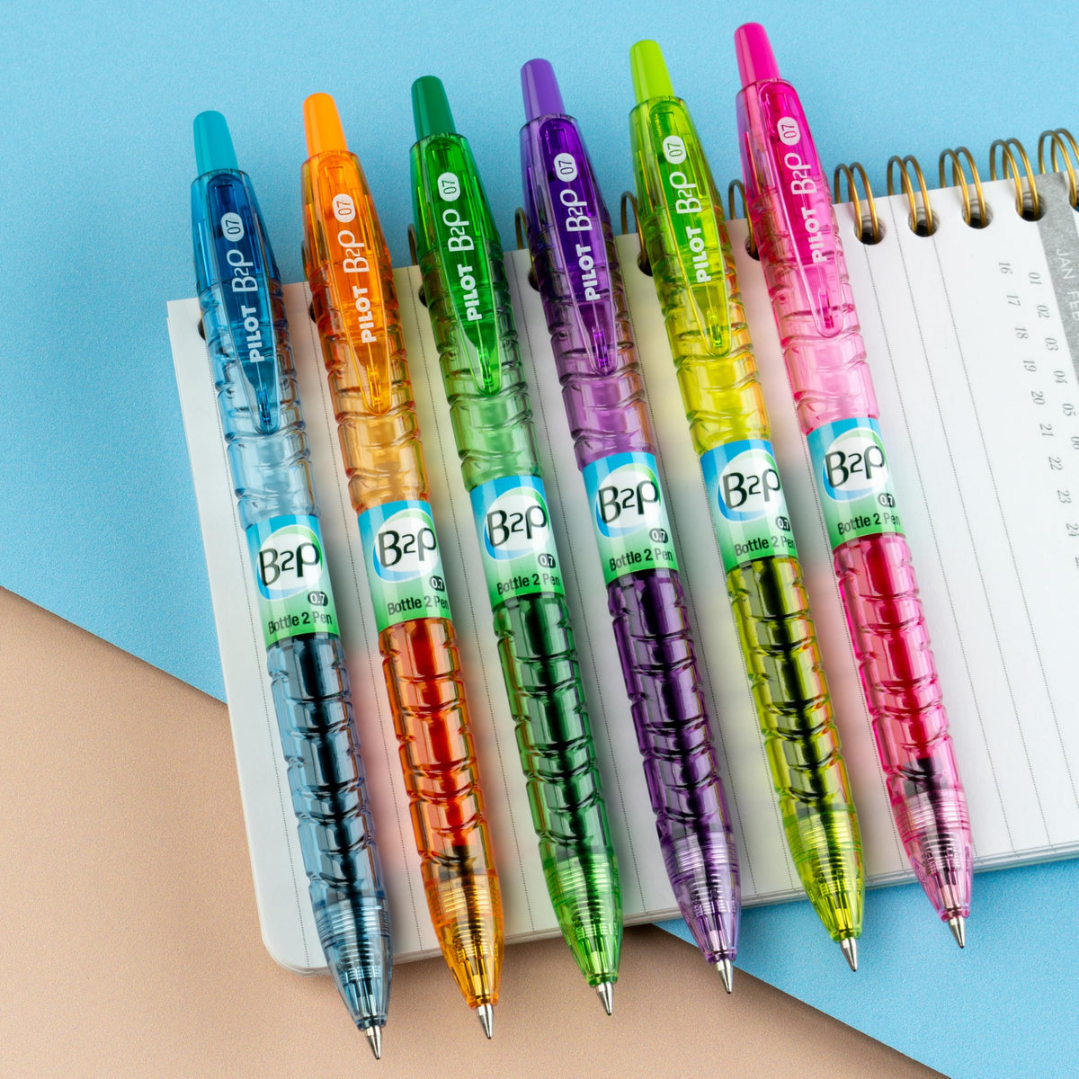 PILOT B2P Colors Gel Pen, Fine Point 0.7mm, Turquoise, 12-Pack