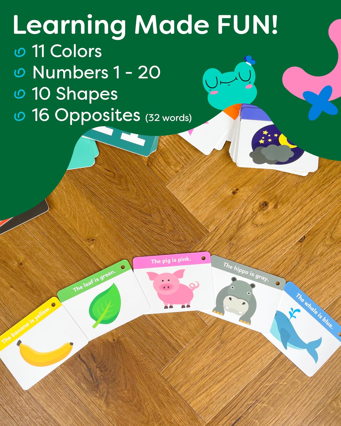 Colors, Numbers, Shapes, Opposites Flash Cards