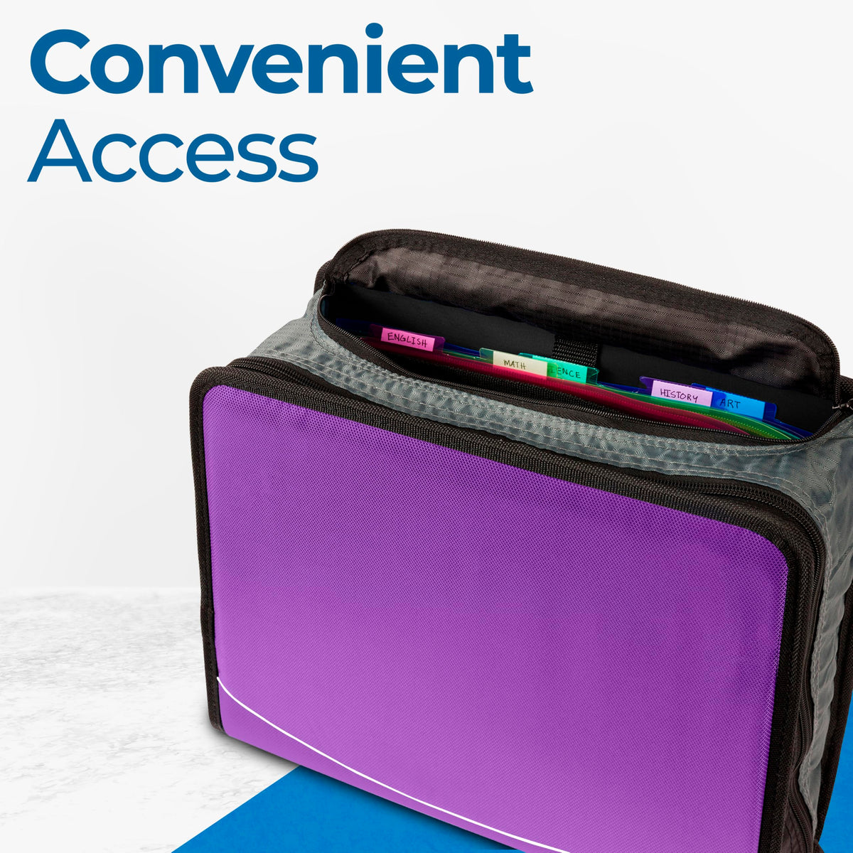 Case-it School Zipper Binder | 3" O-Rings | 600-Sheet | D-146 Deep Purple