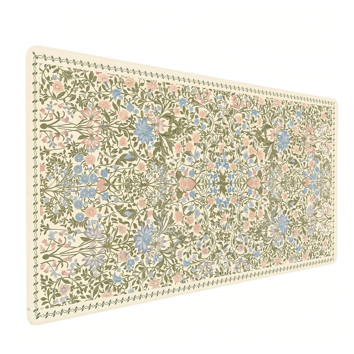 Cute Floral Aesthetic Daisy Gaming Mouse Pad, Pink Rug Desk Mat with Anti-Slip Base & Stitched