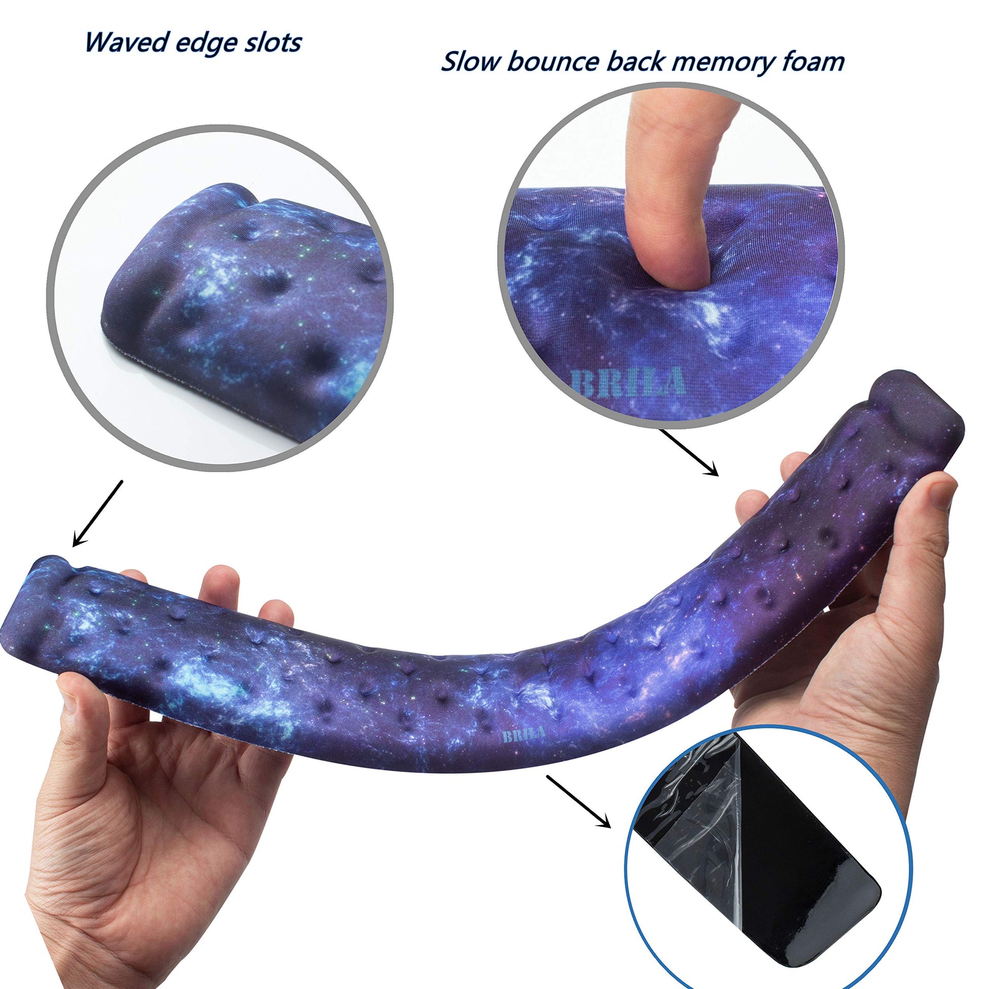 BRILA Memory Foam Mouse & Keyboard Wrist Rest Support Pad Cushion Set for Computer, Laptop, Office