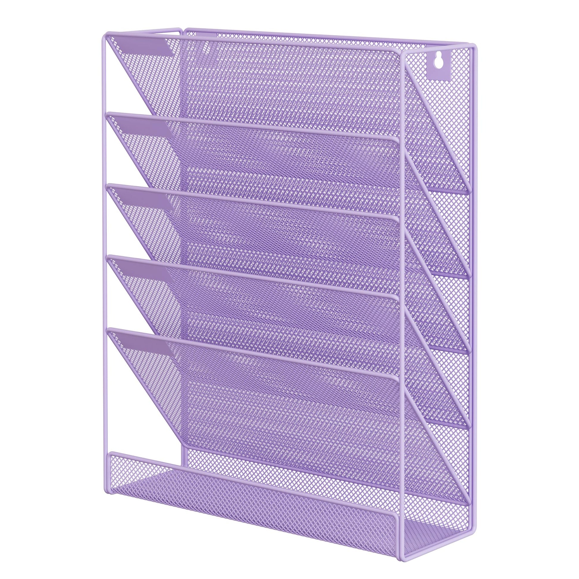 EasyPAG 5 Tier Wall File Holder, Mesh Hanging Folder Organizer with Classify Label, Versatile Desk