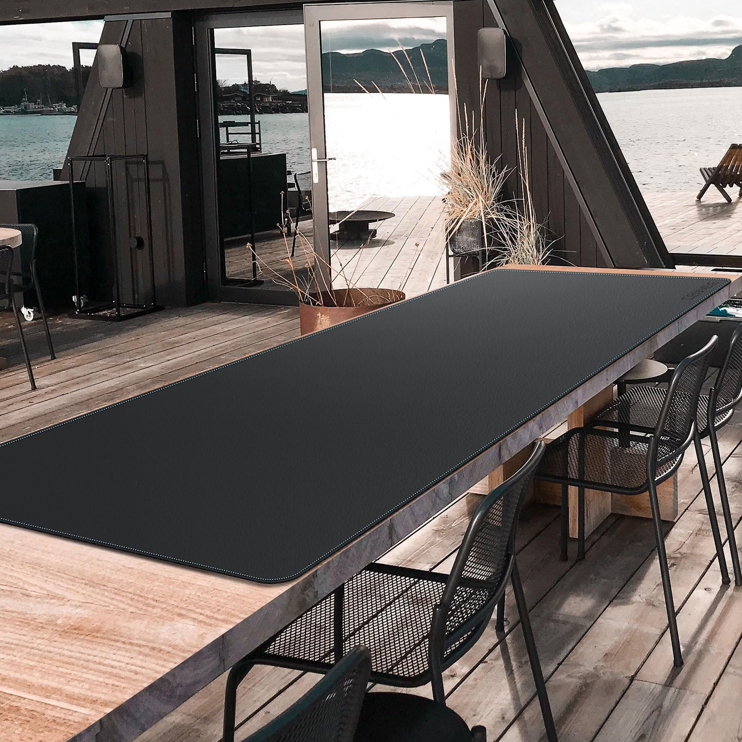 CENNBIE Leather Desk Mat Protector, XXL 74.8" x 23.6" Extra Large Leather Office Desk Pad Mat for