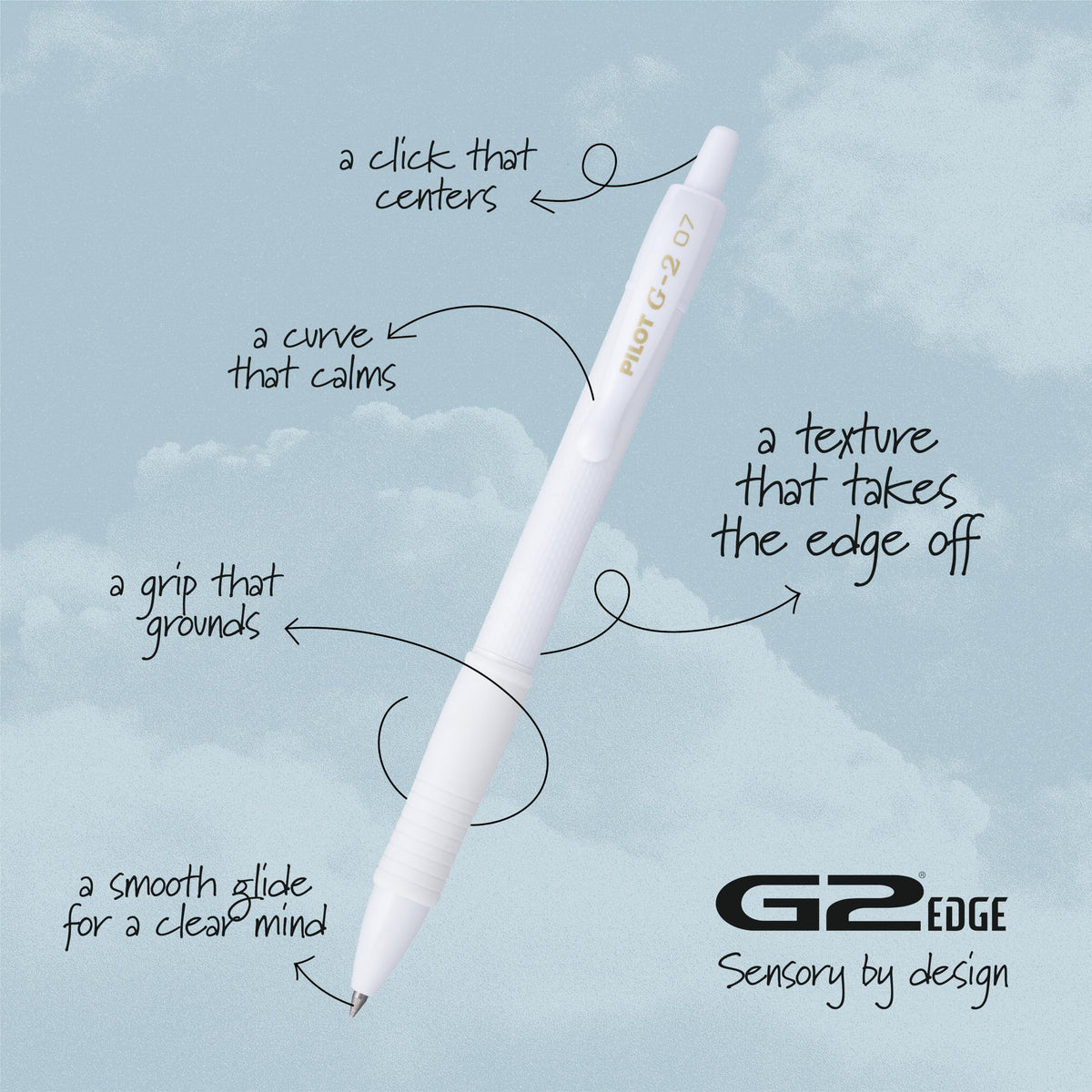 PILOT G2 Edge White Gel Roller Pens, Fine Point 0.7 mm, 12Pk