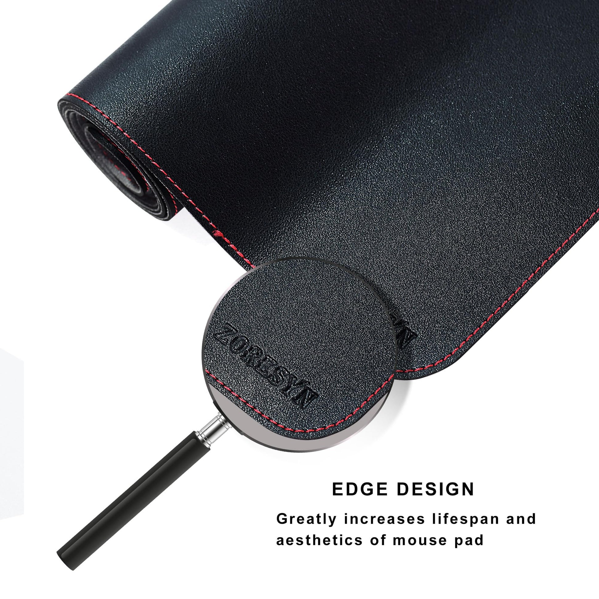 ZORESYN PU Leather Desk Mat 70.9 "x15.8 Black
