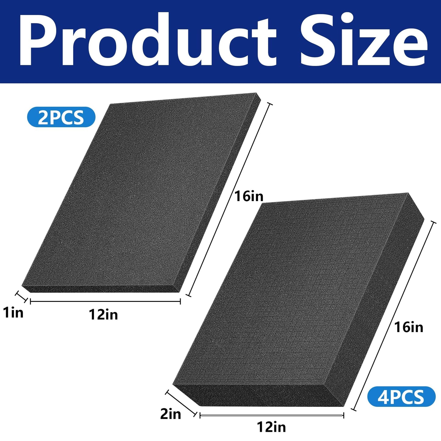6 Pcs Pick Apart Foam Insert, 2 Size Pre Cube Sheet Foams with Bottom Use
