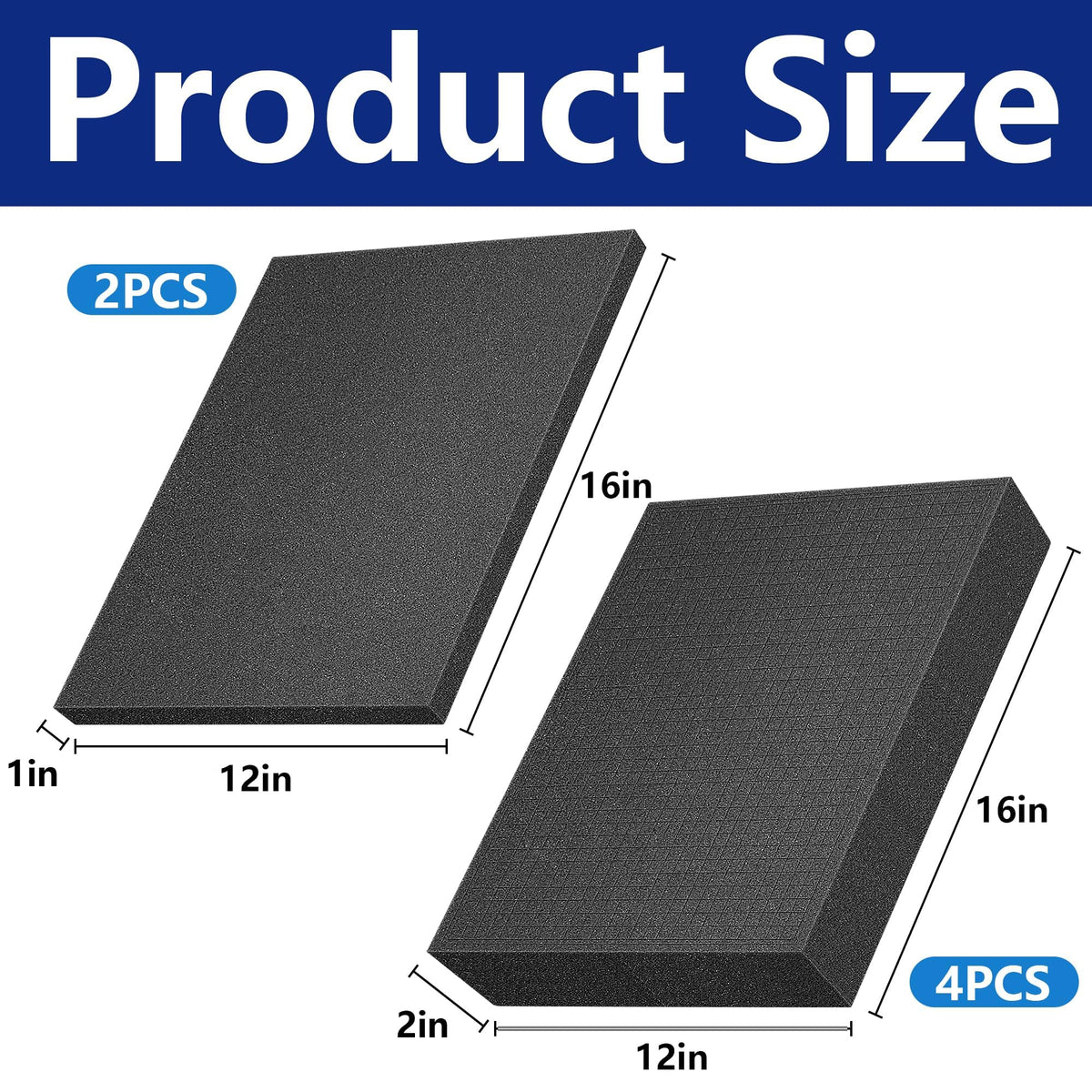 6 Pcs Pick Apart Foam Insert, 2 Size Pre Cube Sheet Foams with Bottom Use