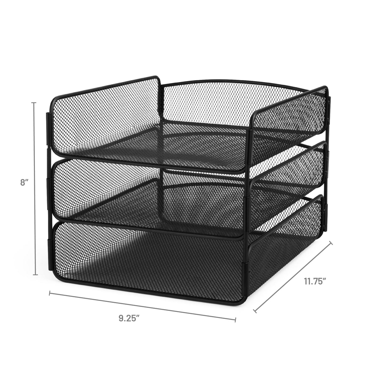 Safco Onyx Desk Organizer, 3 Trays, Office and Classroom Mailbox, Paper and Mail Sorter, Steel