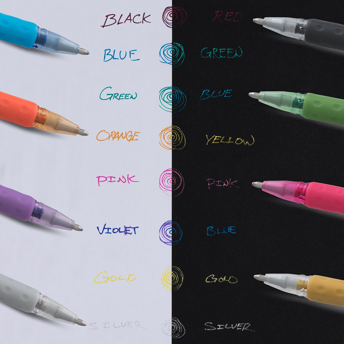 Pentel Sparkle and Krazy Pop, Metallic Gel Ink Pen, (1.0mm), Bold Line, Assorted Ink Colors, 12