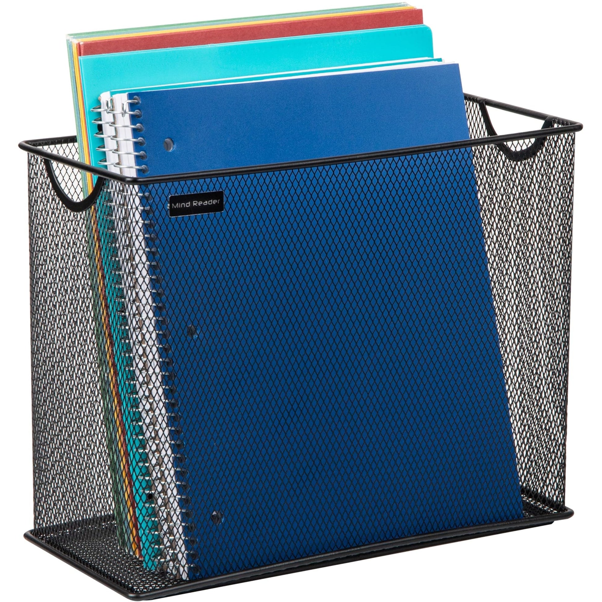 Mind Reader Vertical File Storage, Desktop Organizer, Hanging Files, Office, Metal Mesh, 12.25"L x