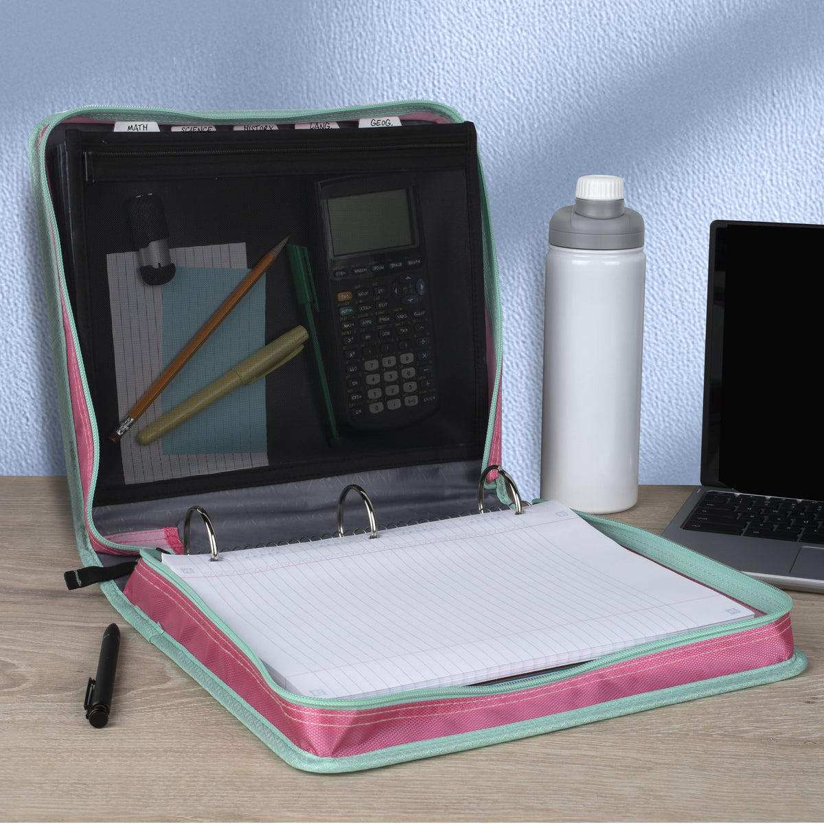 Five Star Zipper Binder 2 Inch O-Rings Case Organiser with Expansion Panel and 5-Tab Expanding File