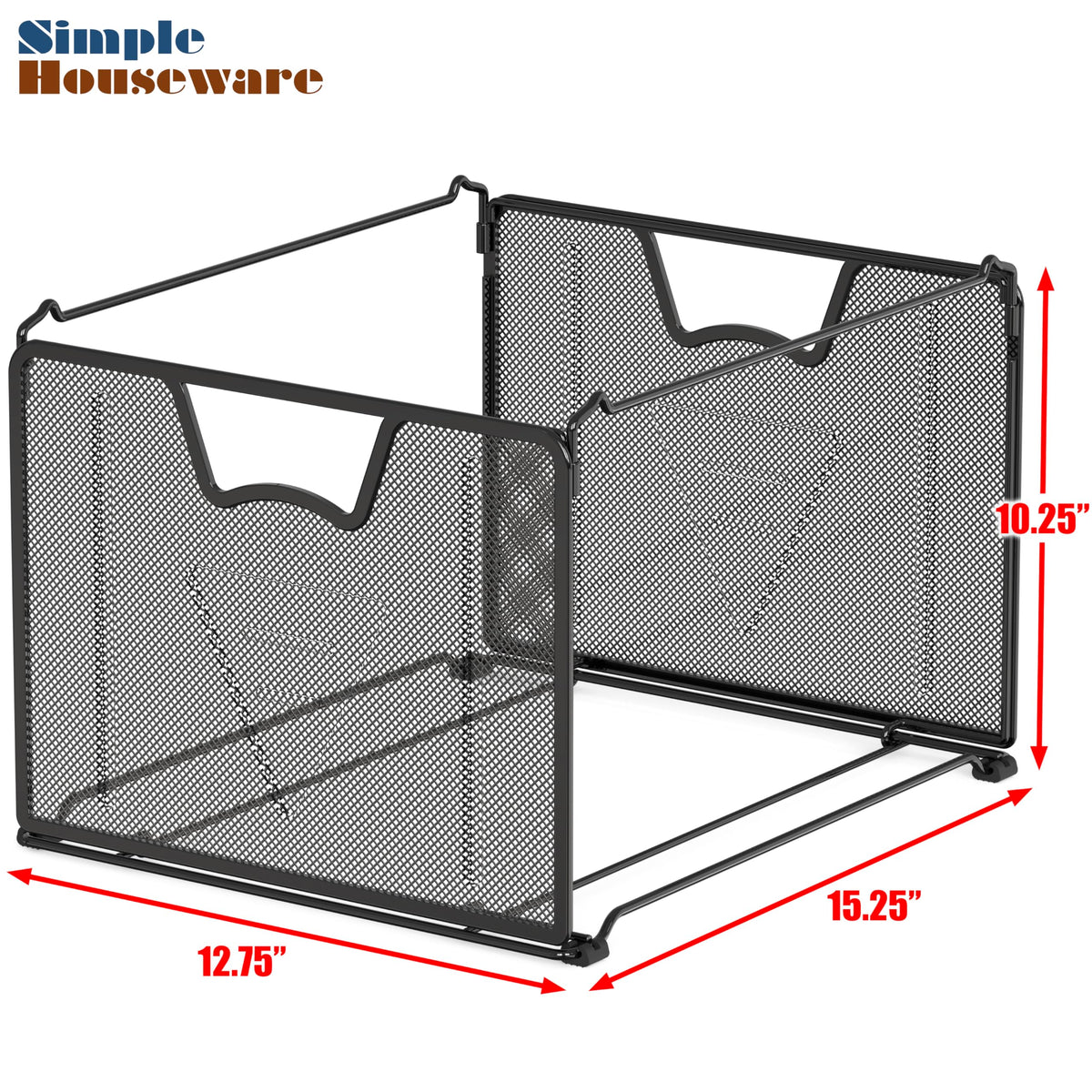 Simple Houseware Mesh Hanging File Folder Organizer, Black