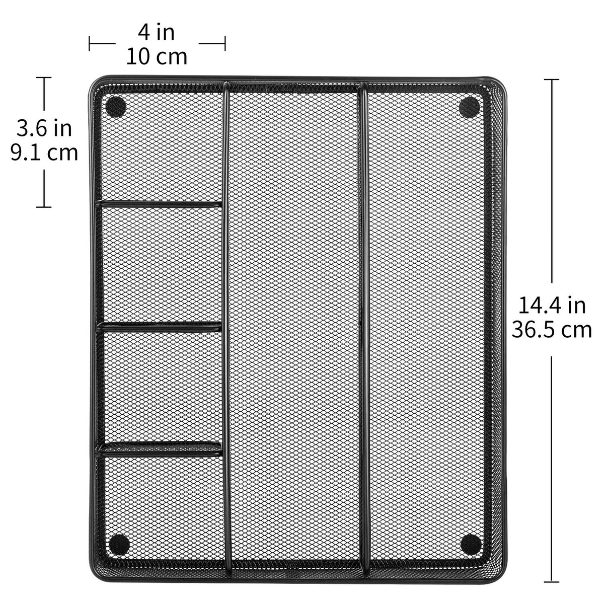 Amazon Basics Metal Mesh Desk Organizer with 6 Compartments, Anti-Slip Pen Holder Storage Tray for