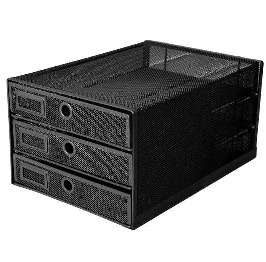 EXERZ Paper Sorter 3 Tier Drawers A4 / Multifunctional Desk Organiser/Letter Tray - Documents