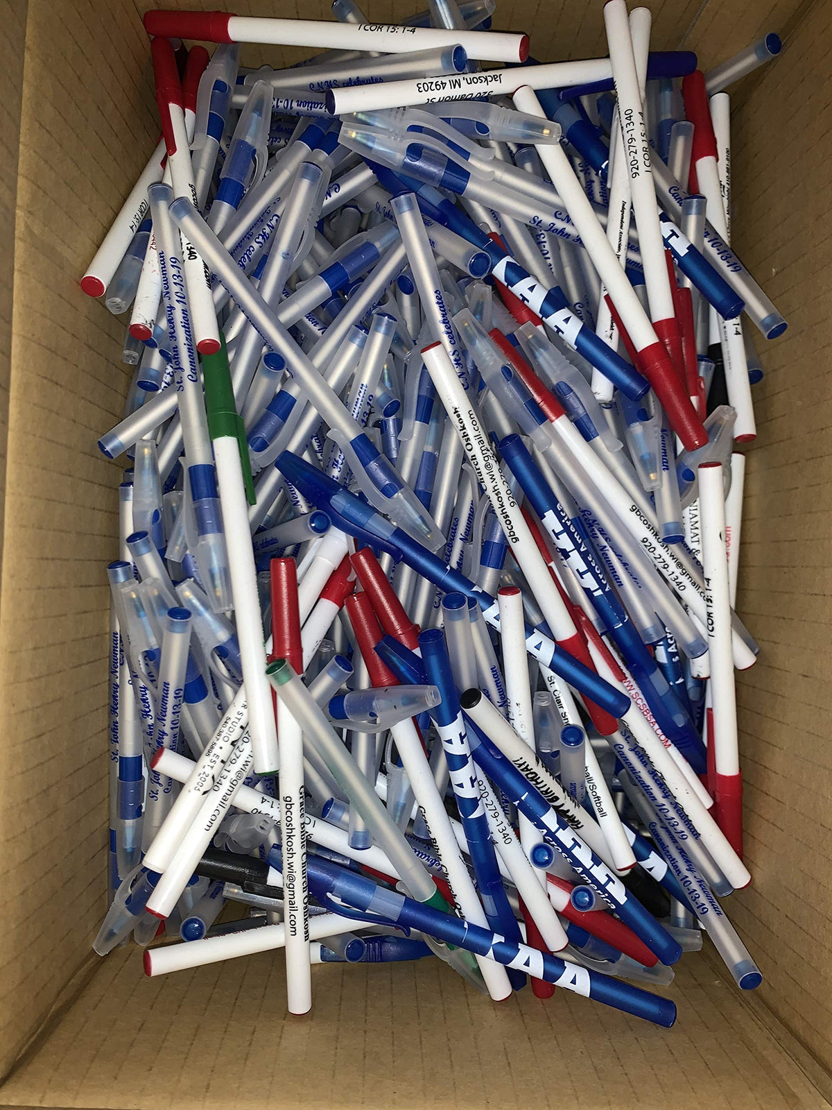 125 pc Wholesale bulk lot misprint plastic CAP PENS by SE ROSE (125 cap pens only)