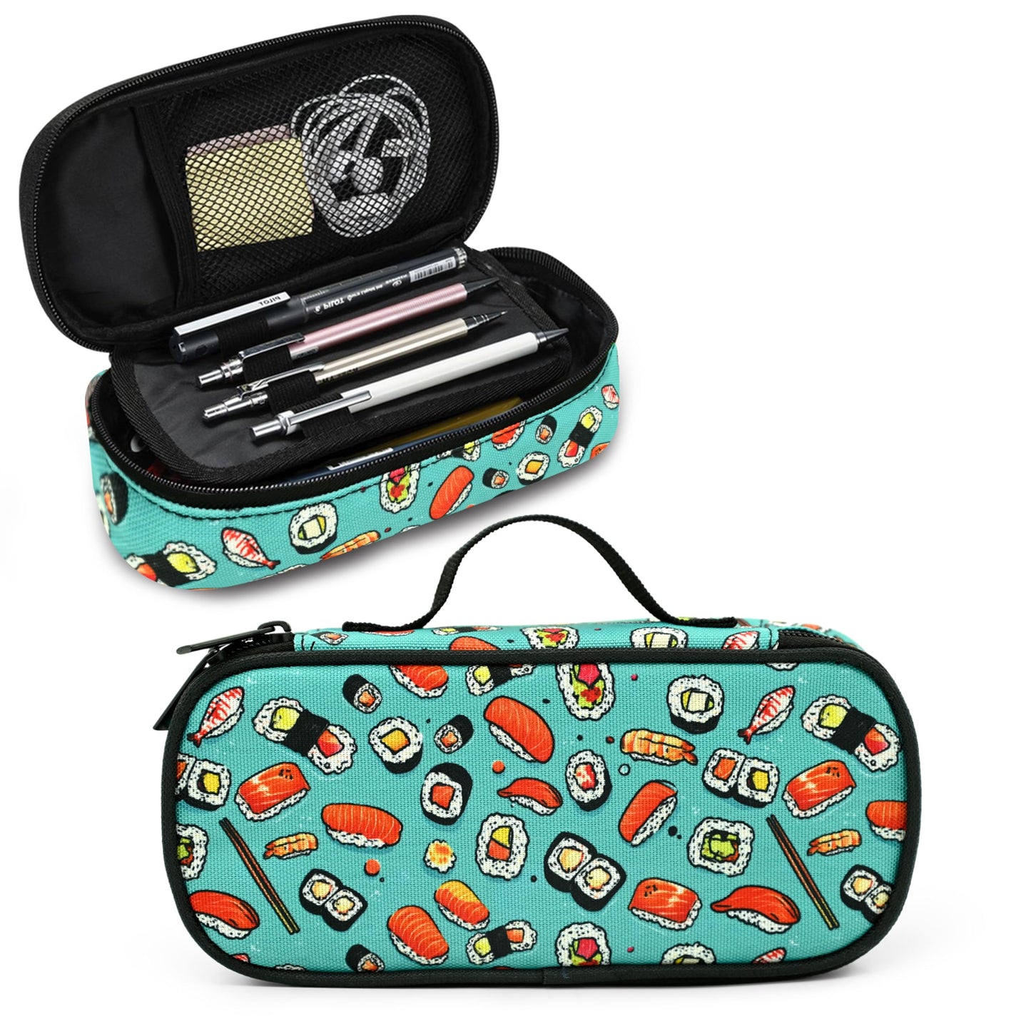 Droerfes Sushi Pencil Case Pencil Pouch Large Capacity Pen Bag School Office Organizer Stationery
