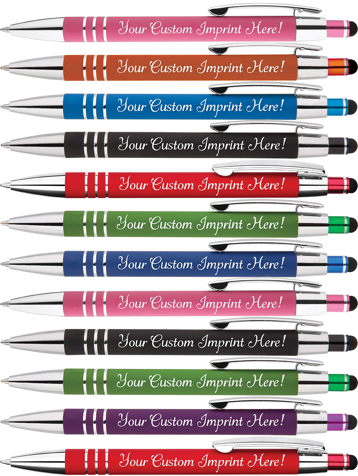 Express Pencils Personalized Pens - Hottie Rubberized Soft Touch Ballpoint Pen with Stylus tip is a