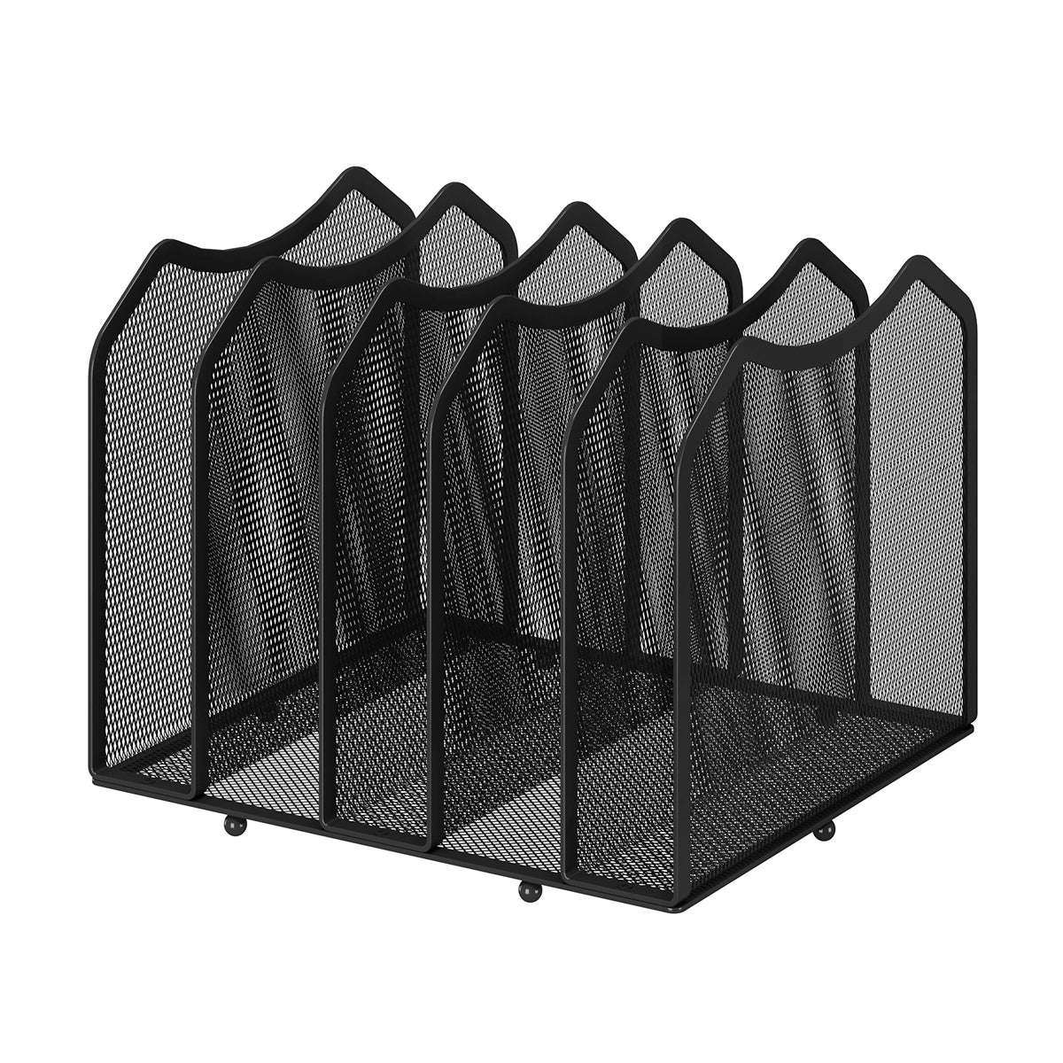 Simple Trending 5-Section Vertical File Organizer, Black