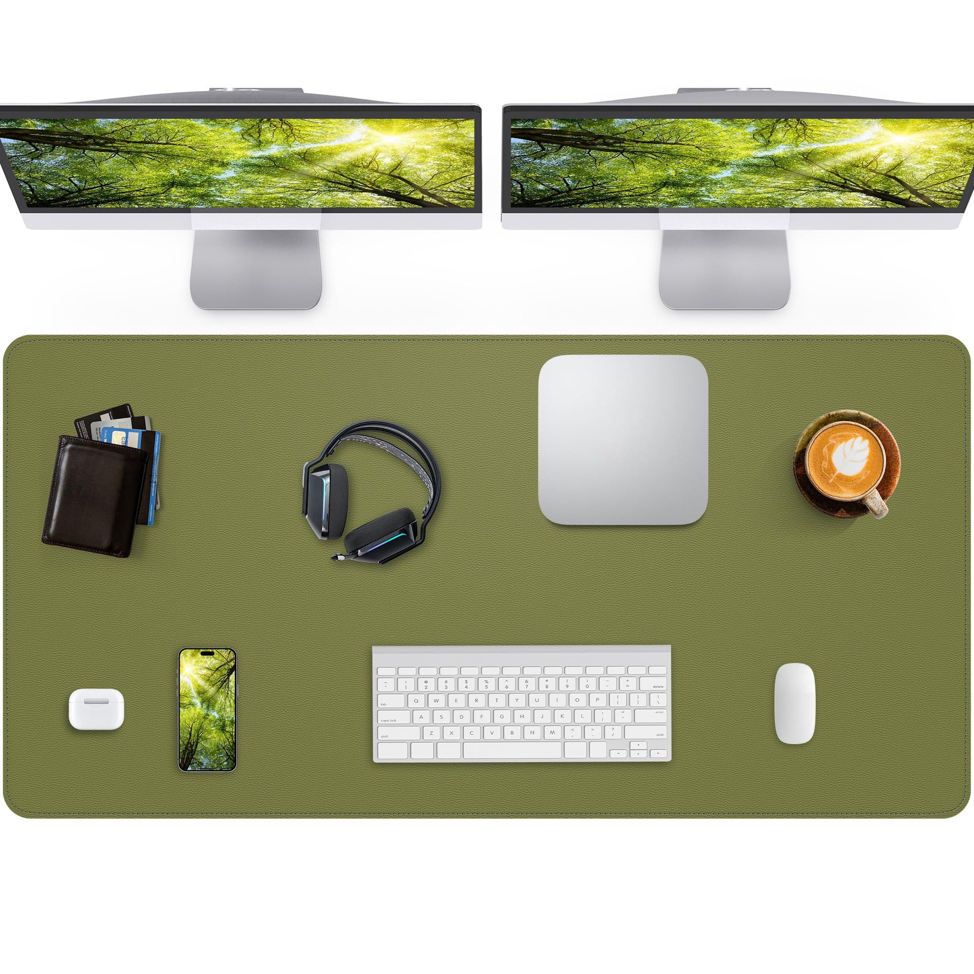 CEBOWA Large Desk Pad Mat - Waterproof Mouse Pad & Desk Protector, Non-Slip XL PU Leather Gaming