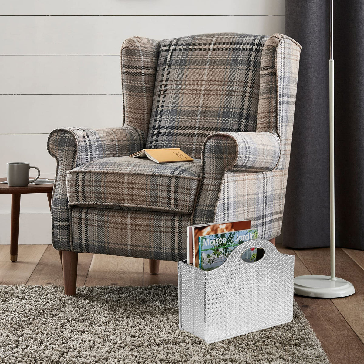 HofferRuffer Magazine Basket Holder, Foldable Magazine Rack, Document File Holder Organizer, File
