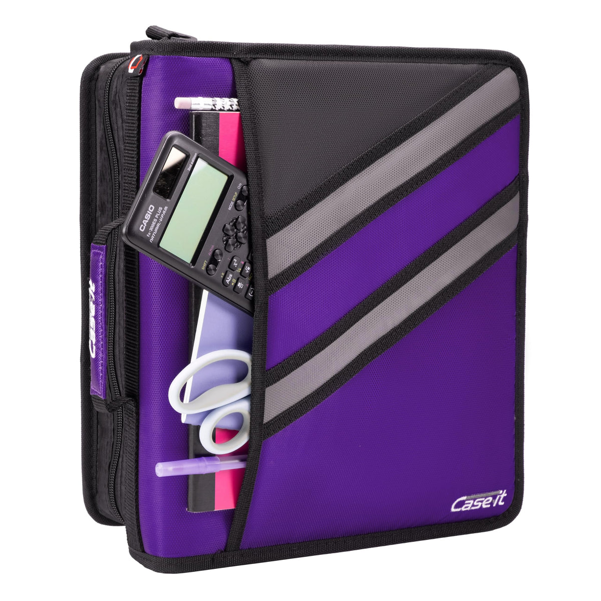 Case-it The Z Shape Zipper - Two s in One - Double Sided 1.5 Inch D-Ring - Multiple Pockets - 500
