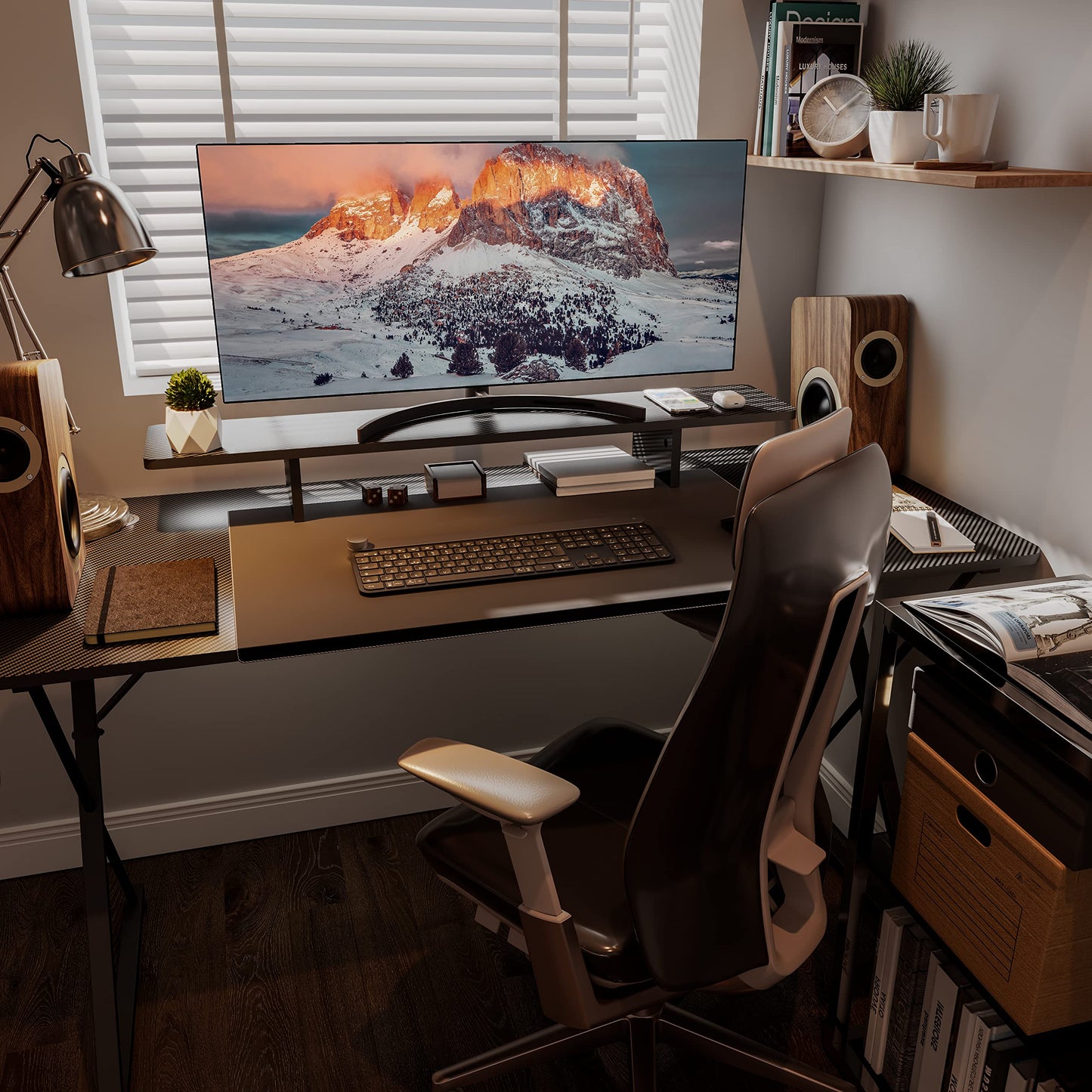 EUREKA ERGONOMIC Dual Monitor Stand Adjustable Carbon Fiber
