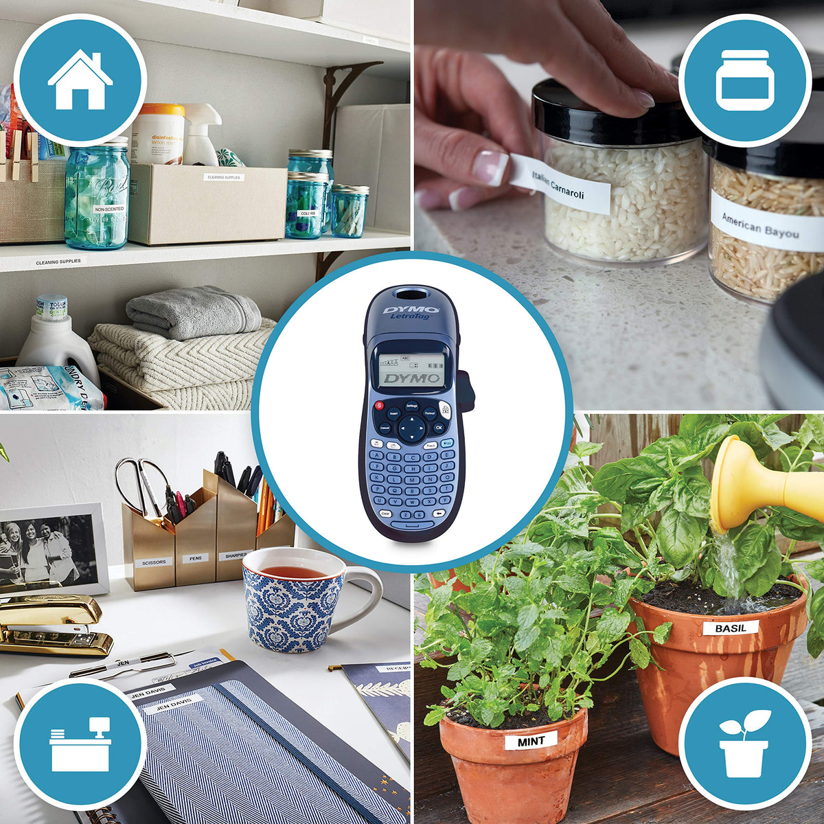 Dymo LetraTag LT-100H Label Maker Starter Kit | Handheld Label Maker Machine | with Plastic, Paper